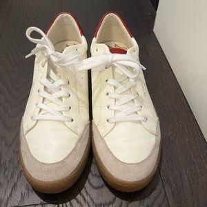NEXT TO NEW!! Sam Edelman Women's Josi Sneaker - Size 7.5 (white/dk cherry)